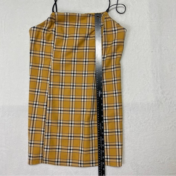 Urban Outfitters Mini Dress Sz Large Plaid Yellow Clueless 90s - Picture 7 of 9